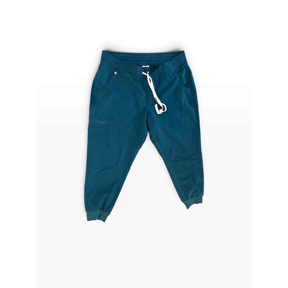 FIGS Zamora Jogger Scrub Pants Teal Blue XL Petite Cargo Pocket